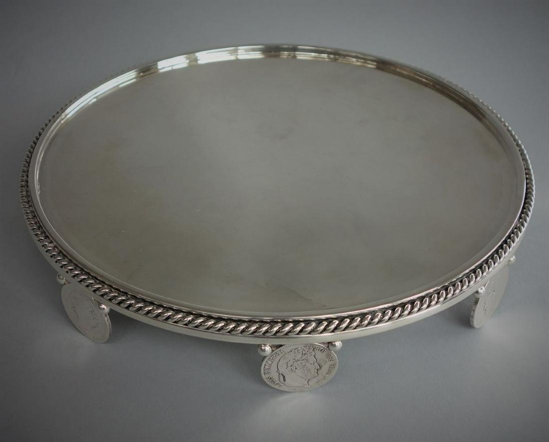 German Silver Salver Tray, French & Spanish Coins (1 of 11)