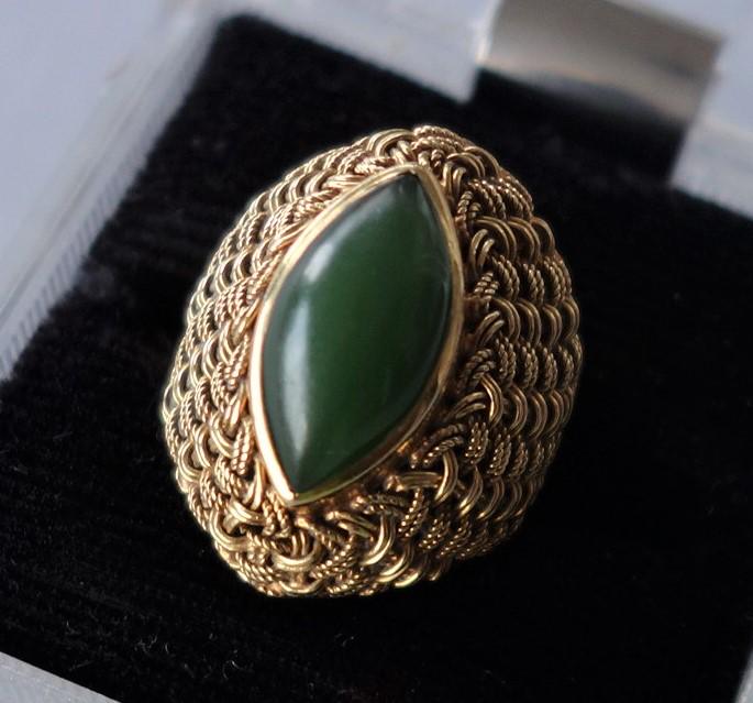 18K Italian Gold & Jade Ring (1 of 3)