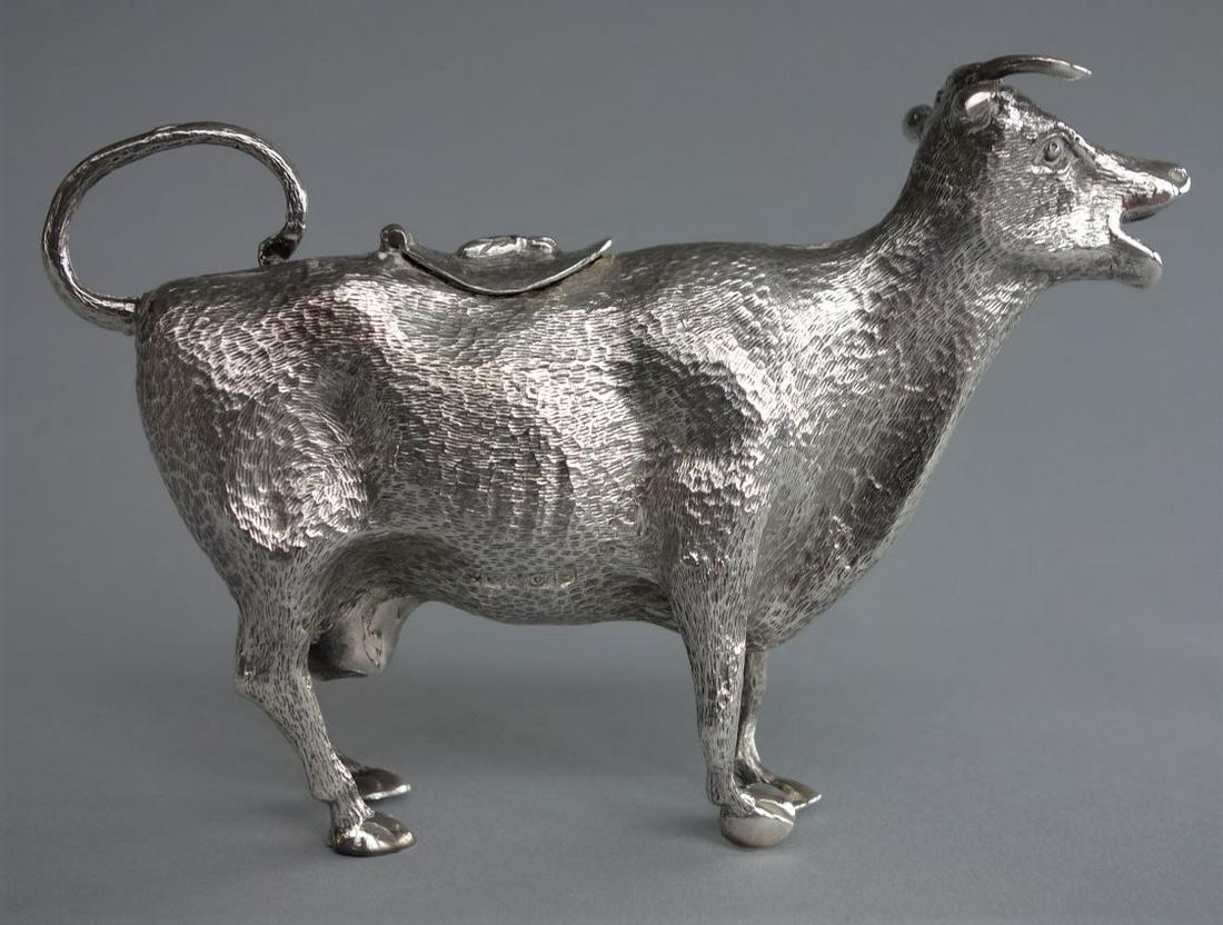 19thc Continental Silver Cow Creamer, P T & Co (1 of 3)