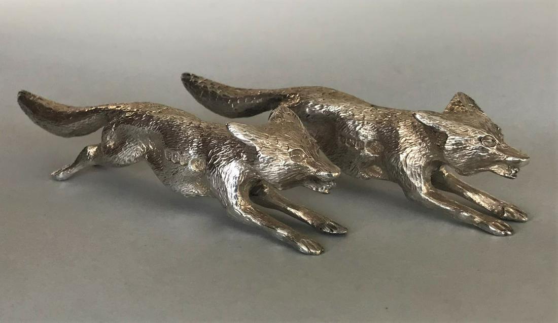 English Sterling Fox Knife Rests, William Hutton & (1 of 3)