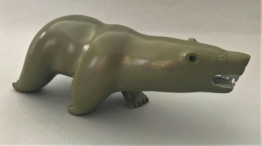Lucassie Takatak (b-1942) Inuit Carved, Stone Bear (1 of 4)