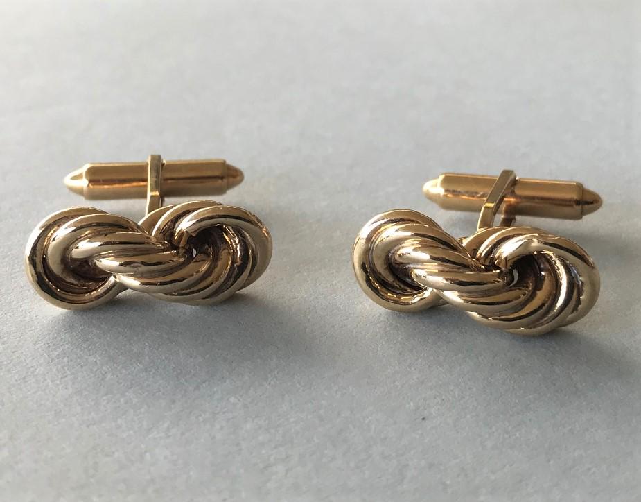 14K Knot Formed Cufflinks (1 of 1)