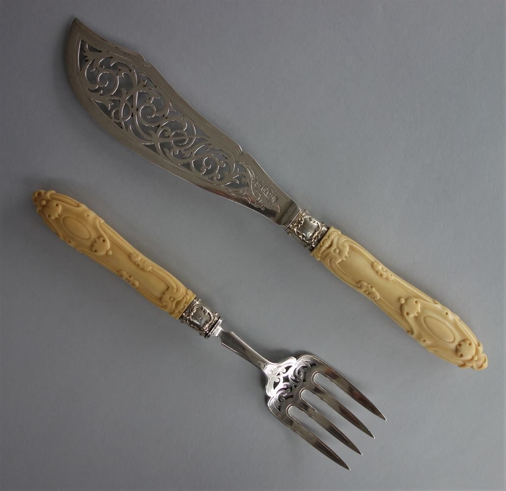 English Sterling Fish Serving Set, Sheffield, 1859 (1 of 3)
