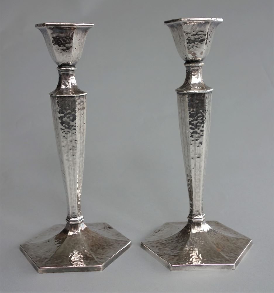 Weidlich Hammered Candlesticks, Pair (1 of 2)