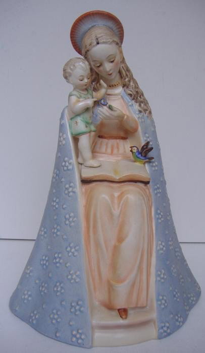 Hummel Gobel Porcelain Madonna: Measures 8 inches tall, signed on the underside and Western Germany.