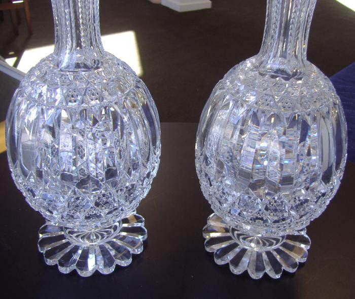 Pair of French Cut Crystal Decanters - 2
