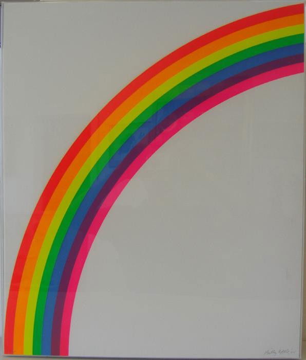 Billy Apple (1935-) Rainbow, Dayglo Silkscreen: Pop-Art by Billy Apple. Signed and dated 1965. Measures 24" x 20" Medium: Dayglo/Silkscreen., Numbered 54/195.