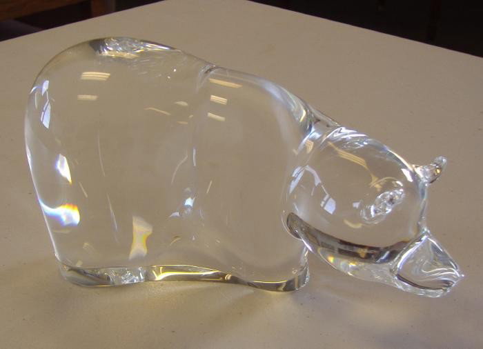 Steuben Great Bear Glass Sculpture, style 8739