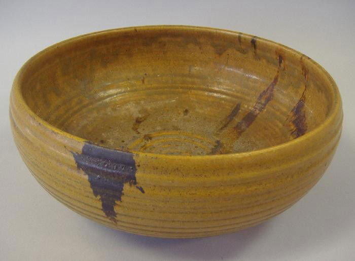 Robert Sperry (1927-1998) Stoneware Bowl: Measures 12" in diameter and 4.5" high. Signed underfoot.