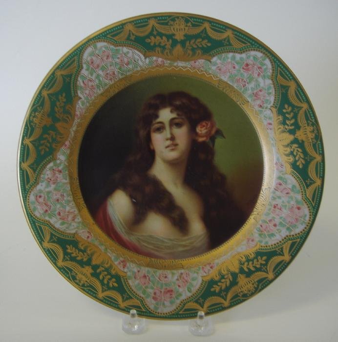 Anheuser Busch Beer Tin Portrait Plate, signed: Tin portrait plate depicting a young woman by Anheuser Busch's Malt Nutrine, St Louis. Patented 1905. Measures 10" in diameter. Signed P.Rall
