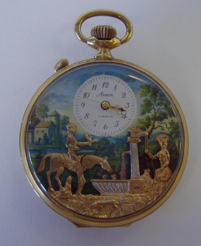 Swiss Automaton Music Box Pocket Watch, Arnex - 3