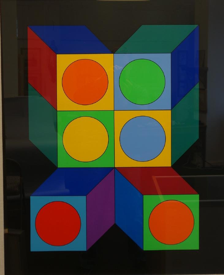 Victor Vasarely (1906-1997) Album Xico VY-29-A: One of eight original serigraphies VY-29-A, from Album Xico, the portfolio edition, executed under the direction of the artist, Victor Vasarely in Arcay's studio Paris 1973. Signed in pencil and numbe