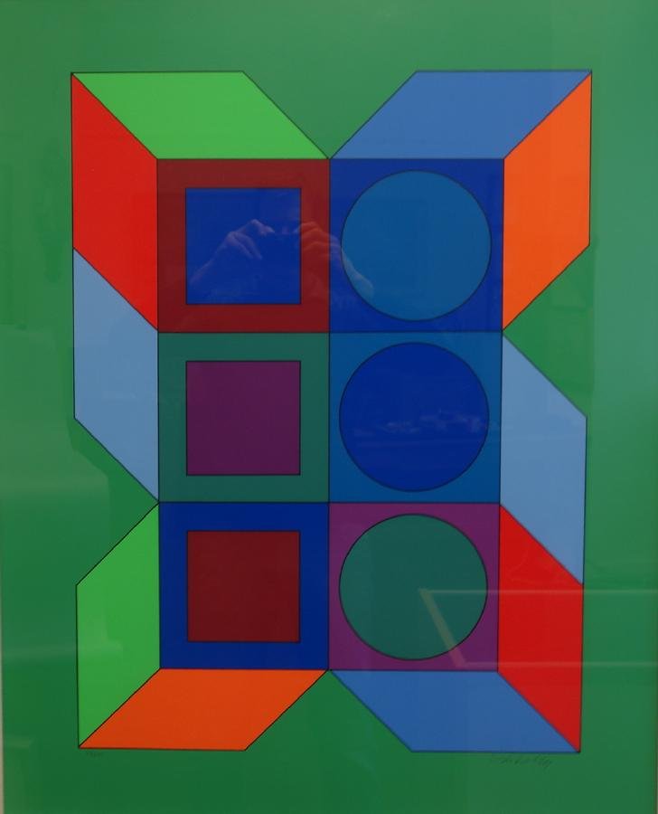 Victor Vasarely (1906-1997) Album Xico VY-29-B: One of eight original serigraphies VY-29-B, from Album Xico, the portfolio edition, executed under the direction of the artist, Victor Vasarely in Arcay's studio Paris 1973. Signed in pencil and numbe