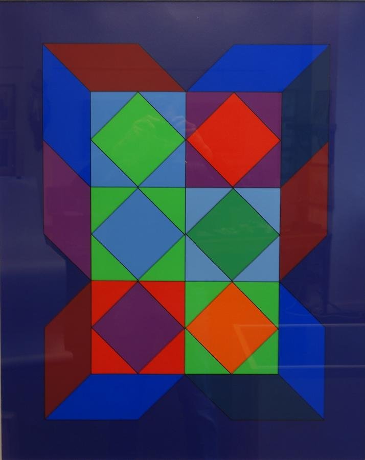 Victor Vasarely (1906-1997) Album Xico VY-29-H: One of eight original serigraphies VY-29-H, from Album Xico, the portfolio edition, executed under the direction of the artist, Victor Vasarely in Arcay's studio Paris 1973. Signed in pencil and numbe