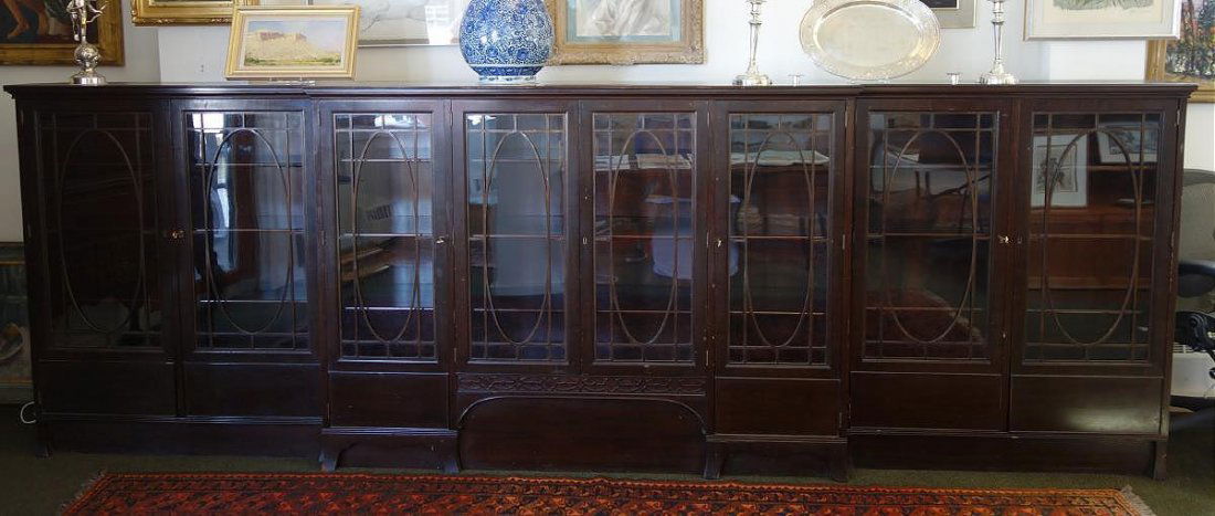 Edwardian Breakfront Mahogany Bookcase (1 of 1)