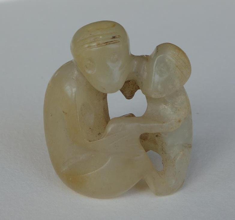 Chinese Carved Jade Toggle, Monkey Motif (1 of 2)