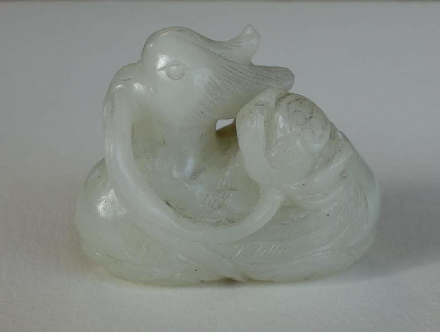 Chinese White Jade Carving of a Duck (1 of 2)
