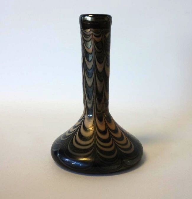 Pulled Feather Art Glass Vase, Loetz Style (1 of 2)