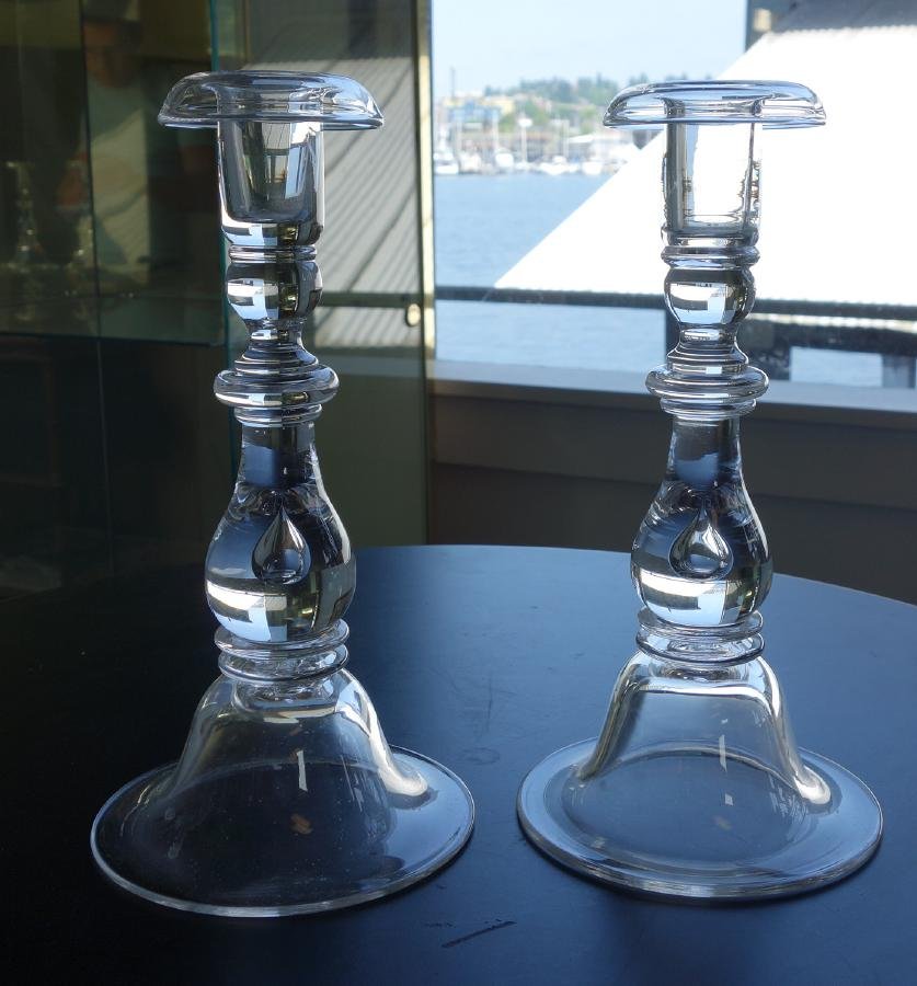 Steuben Tear Drop Candlesticks Candle Holders (1 of 1)