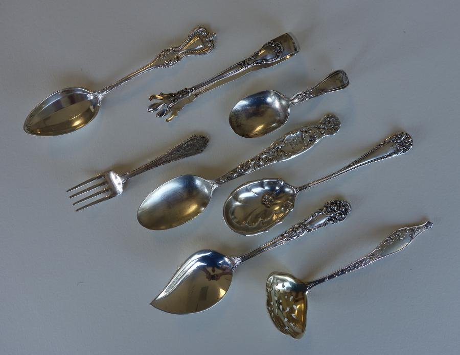 8 Sterling Spoons, Ladles etc, Whiting, Gorham + (1 of 3)