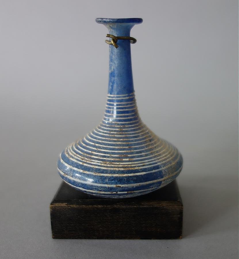 Ancient Roman Threaded Glass Bottle (1 of 9)