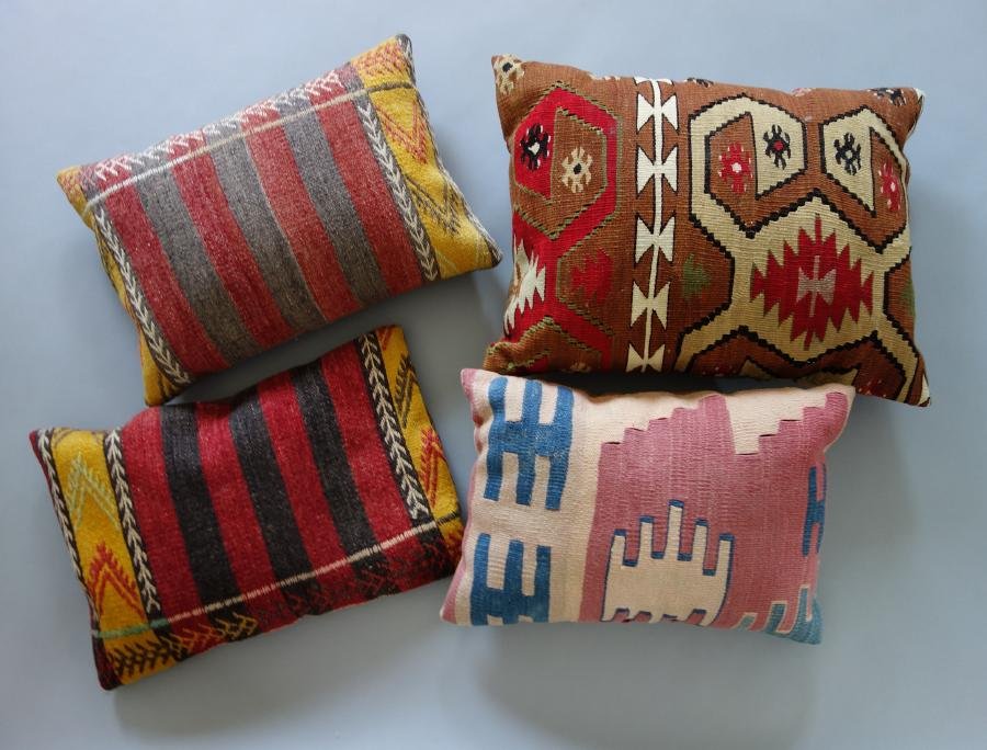 4 Turkish Hand Woven Kilim Wool Pillows (1 of 4)