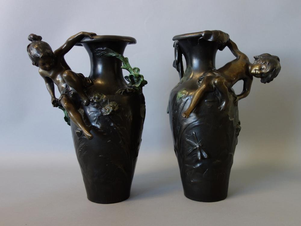 Auguste Moreau, Art Nouveau Bronze Vases (1 of 9)