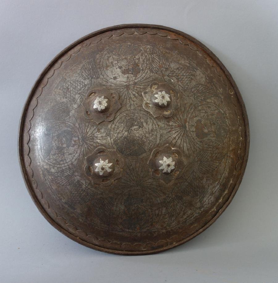 Antique Metal Middle Eastern Warrior Shield (1 of 5)