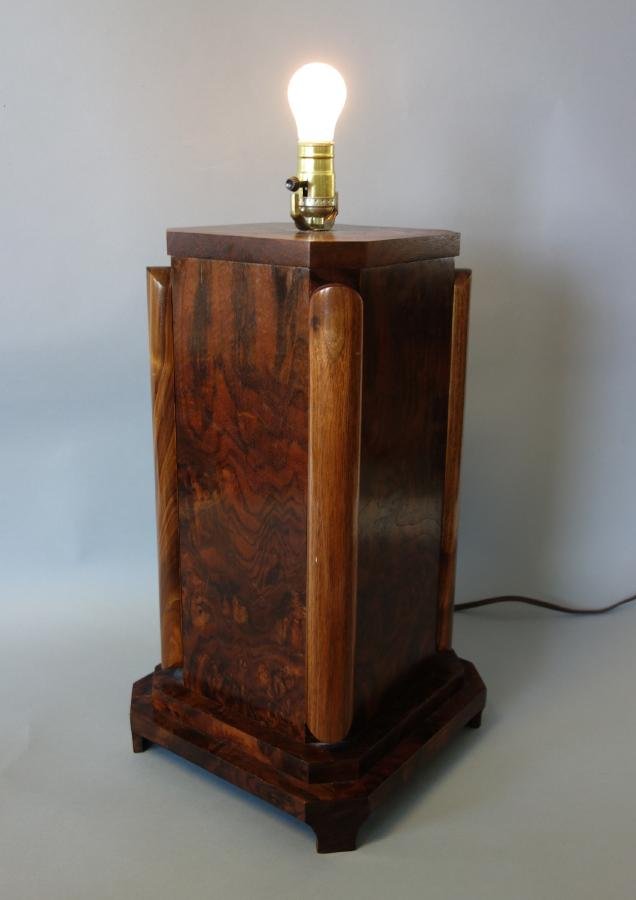 American Folk Art Walnut Table Lamp (1 of 2)