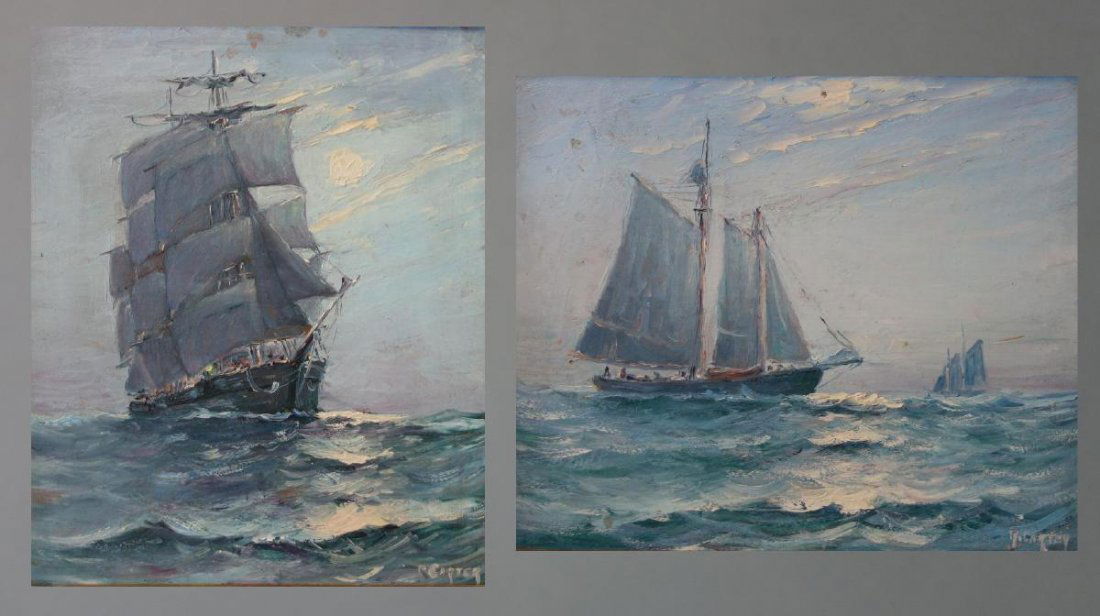 R. Carter, Marine Paintings, Sailing Ships, Maine (1 of 7)