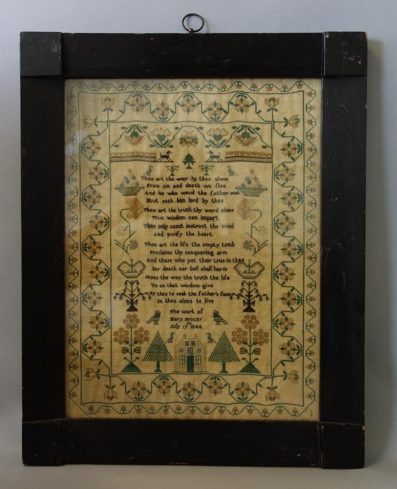 Fine Needlework Sampler, Mary Procer, 1844 (1 of 3)