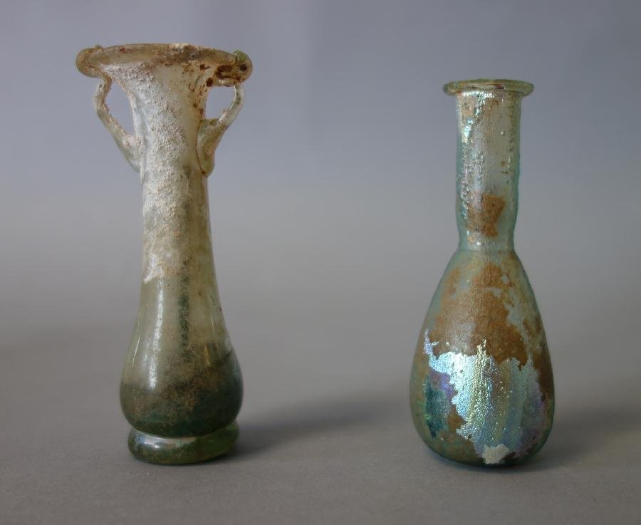 2 Ancient Roman Glass Beaker Vases (1 of 6)