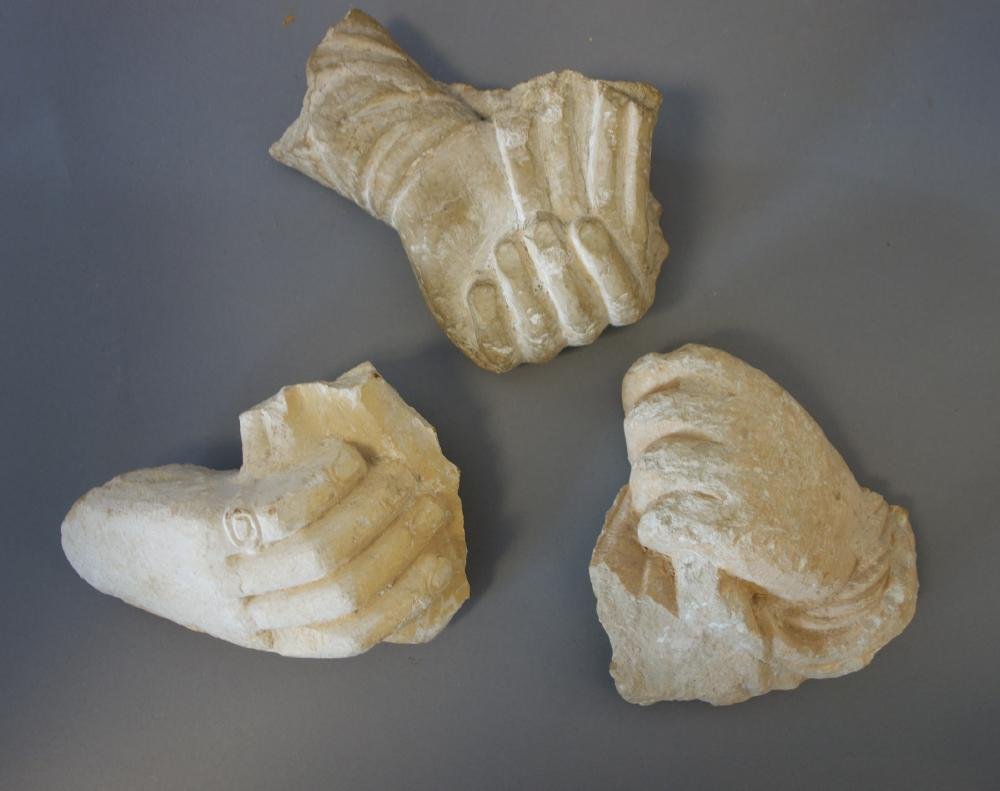 3 Ancient Roman / Egyptian Stone Hand Fragments (1 of 5)