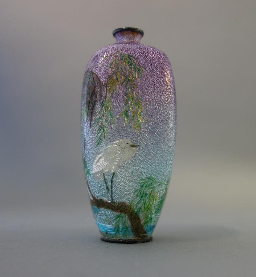 Japanese Miniature Cloisonne Foil vase, Signed (1 of 8)