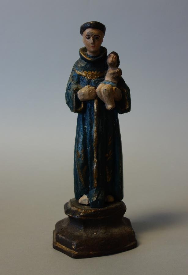 Polychrome Carved Wood Figure of Joseph & Jesus (1 of 3)