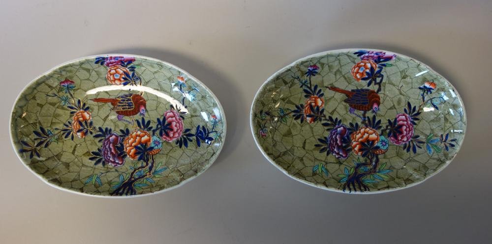 2-19thc Spode Tumbledown Dick Oval Dishes (1 of 3)