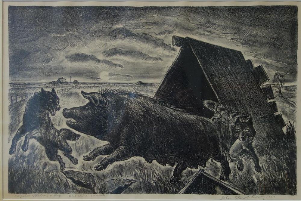 John Steuart Curry (1897-1946) Coyotes Stealing (1 of 4)