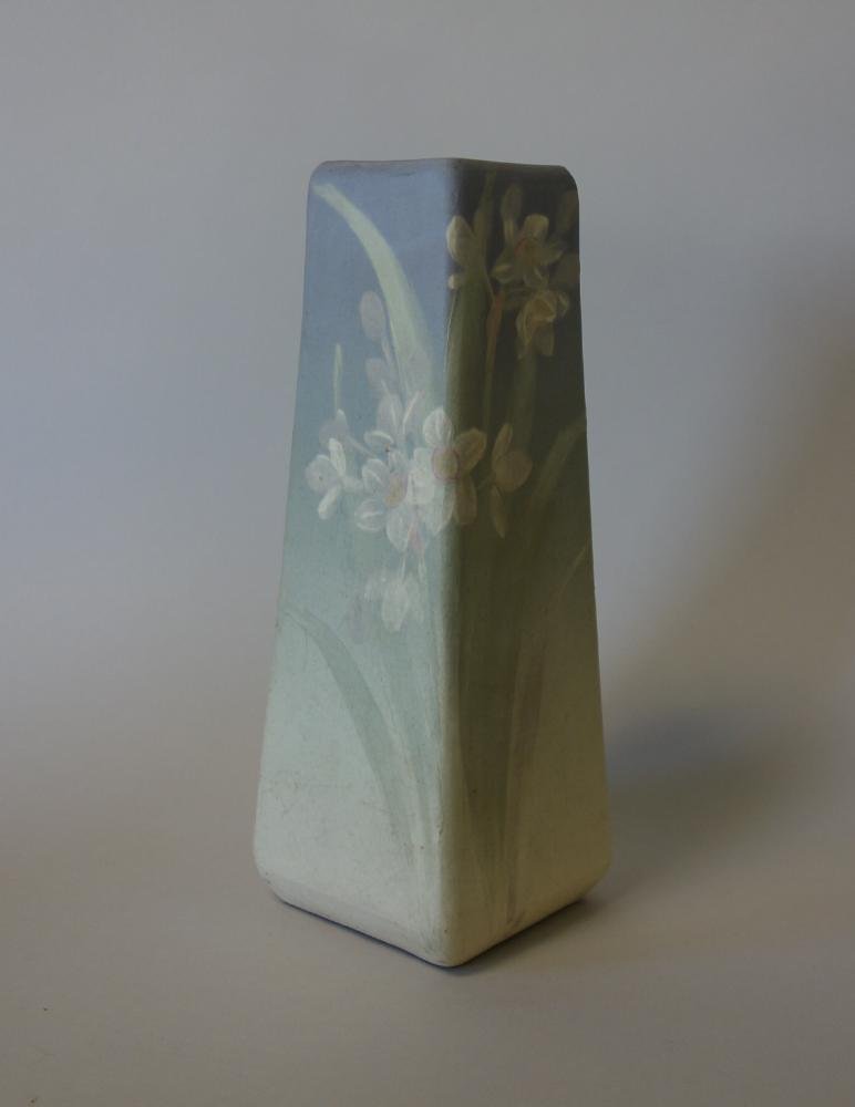 Weller Tall Art Pottery Vase, Narcissus Motif (1 of 3)
