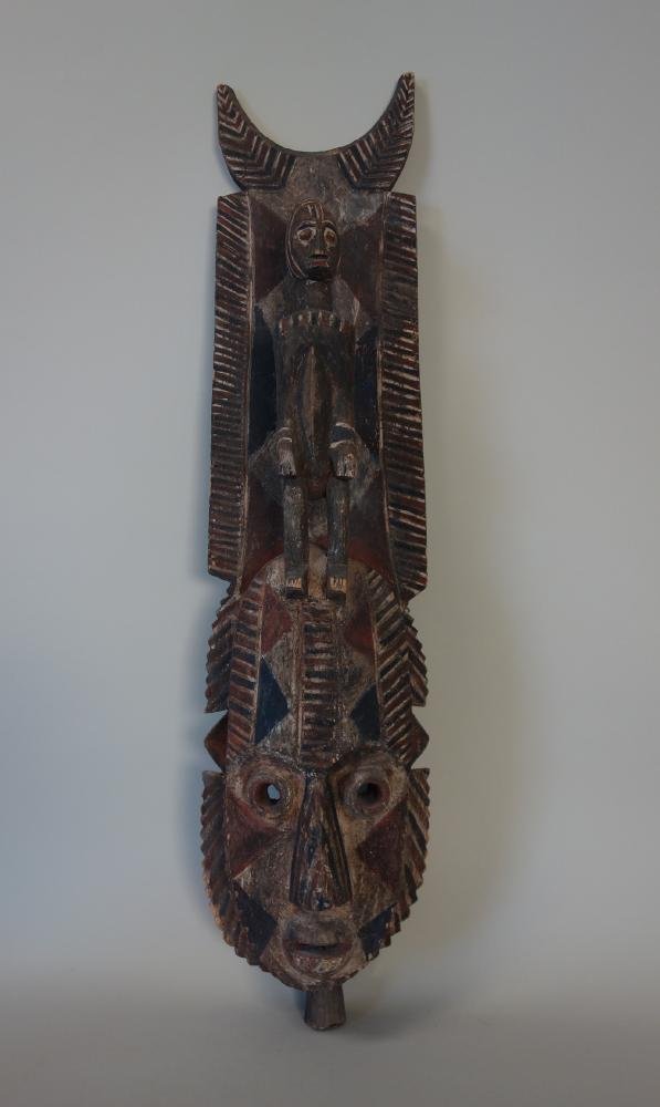 African Carved & Painted Wood Headdress Mask (1 of 2)