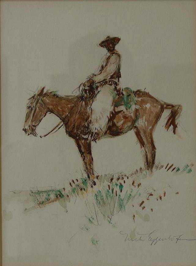 Nick Eggenhofer (1897-1985) Cowboy on Horseback (1 of 3)