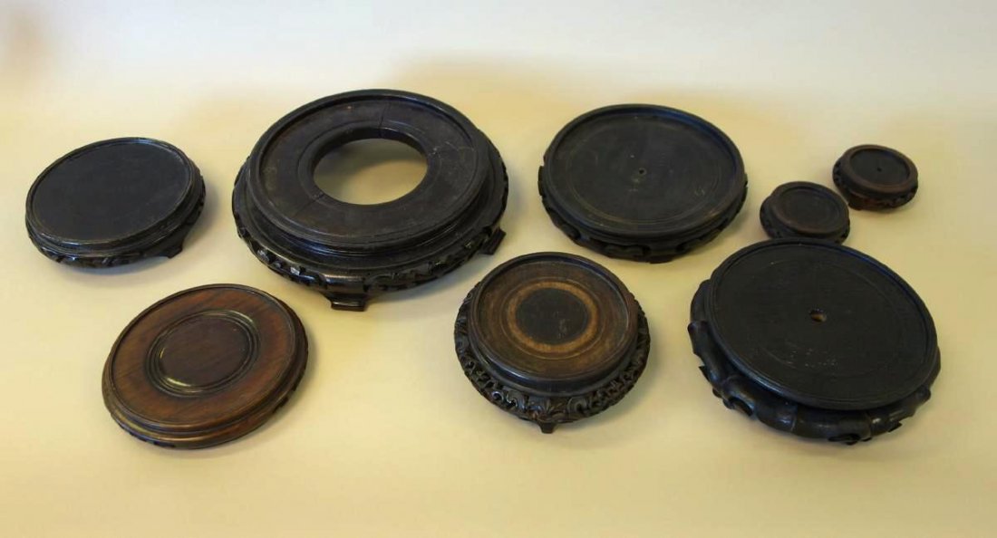 8 Chinese Open-Work Rosewood & Wood Stands (1 of 2)