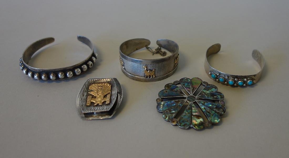 Mexican & Peruvian Sterling & 18K Gold Jewelry (1 of 5)