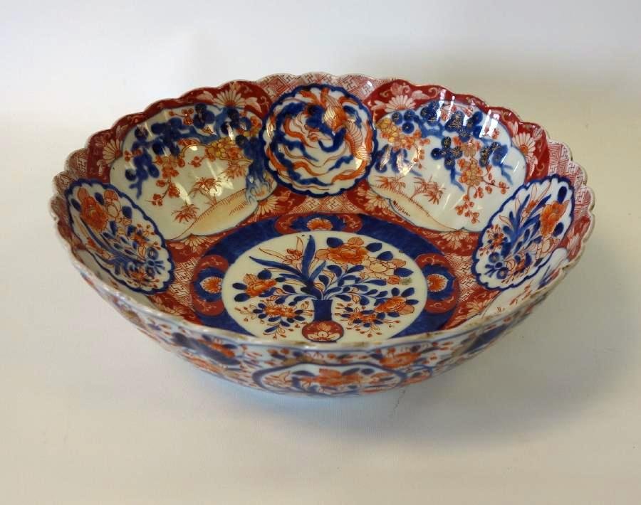 19thc Japanese Imari Porcelain Punch Bowl (1 of 5)