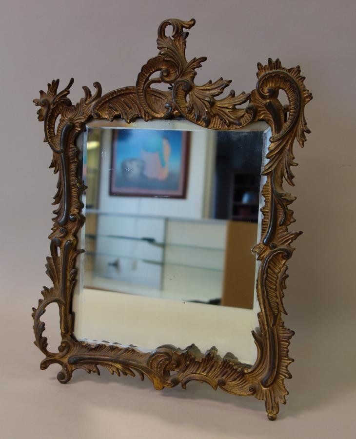 Rococo Style Bronze Table Top Vanity Mirror (1 of 1)