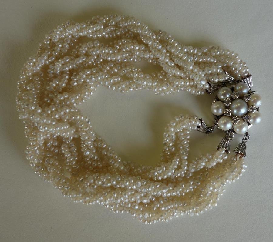 Freshwater Pearl & Diamond Bracelet (1 of 3)