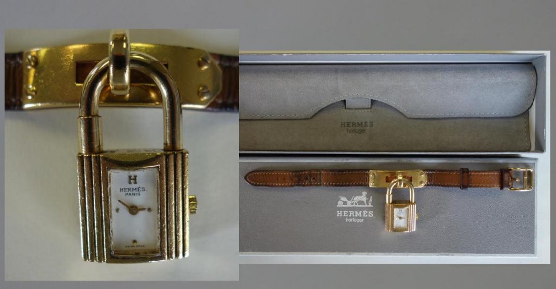 Hermes Kelly Lock Wrist Watch, Leather Band (1 of 3)
