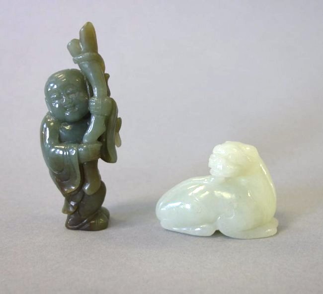 Carved Jade Mythological Beast & Fisherman (1 of 6)