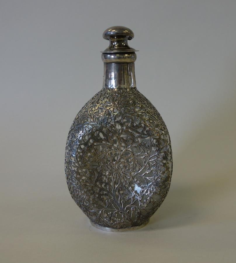 Japanese Sterling Mounted Glass Decanter (1 of 6)