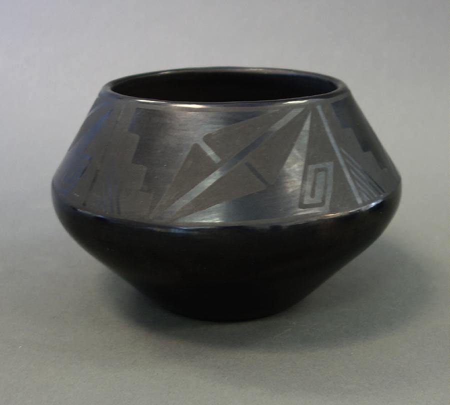 Marie Martinez San Ildefonso Black on Black Jar (1 of 3)