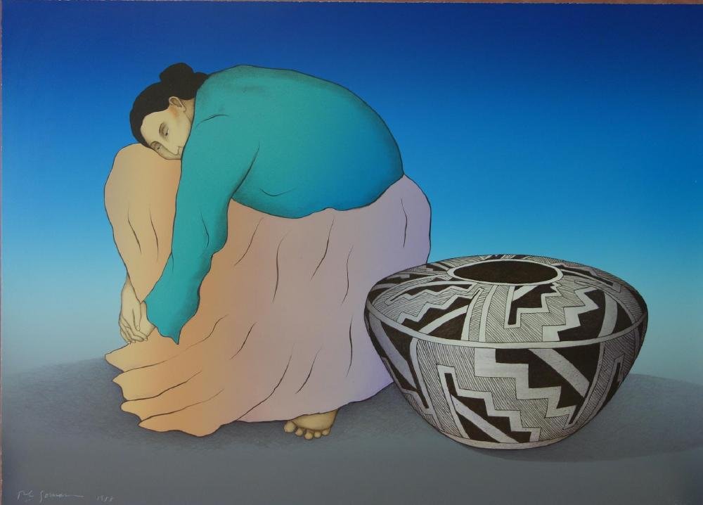 R. C. Gorman Lithograph, Storage Jar (1 of 6)